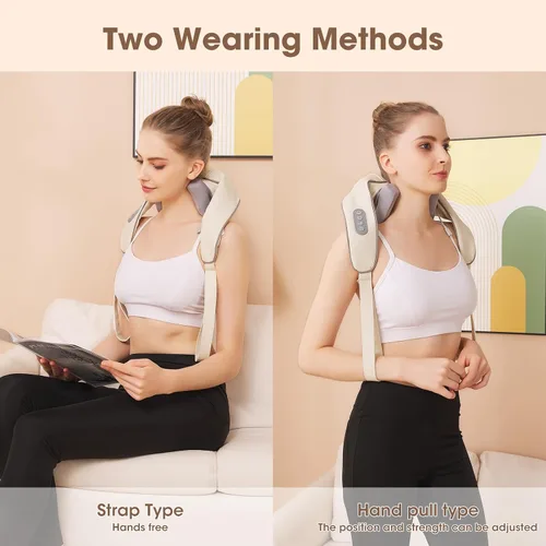 Miniatura 4 de Neck Shoulder Massager with Heat, Cordless Shiatsu Deep Tissue Kneading Massage Pillow for Pain Relief, for Neck, Back, and Leg, Gifts for Men Women