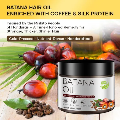 Miniatura 2 de Batana Mascarilla capilar para cabello dañado y adelgazante, tratamiento de reparación profunda con 30% aceite de batana, extracto de café
