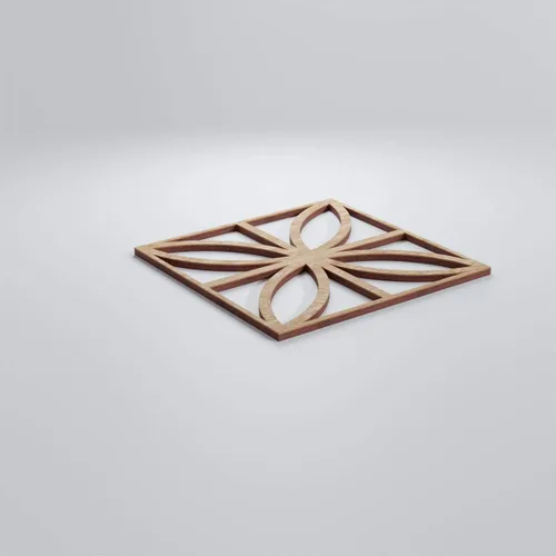 Miniatura 3 de 7 3/8"W X 7 3/8"H Extra Pequeña Swansea Decorativos Paneles De Pared De Madera Calado, Roble Rojo rojo (Red Oak)