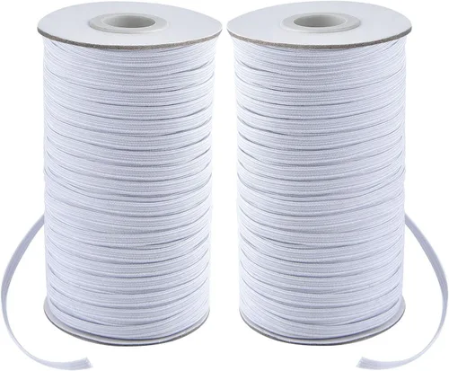 Miniatura 13 de Coopay Bandas elásticas planas de 40 yardas de largo, 1/2 pulgada de ancho, cuerda elástica plana para coser proyectos de bricolaje, artes y Negro