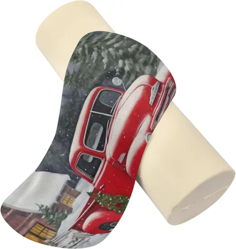 Miniatura 2 de Red Truck Farm - Almohada de cuello de Navidad para alivio del cuello con funda extraíble lavable, cojín redondo de espuma viscoelástica, diseño