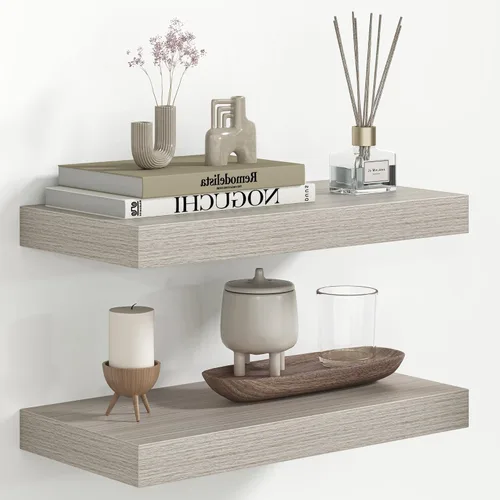Miniatura 60 de Fun Memories Estantes flotantes – Estante de pared de 9.3 pulgadas de profundidad para decoración y almacenamiento – Estantería de exhibición