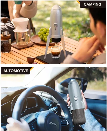 Miniatura 4 de Máquina de café expreso portátil, cafetera de viaje 3 en 1 con 7800 mAh de preparación caliente/fría y calentamiento rápido con USB-C, para camping