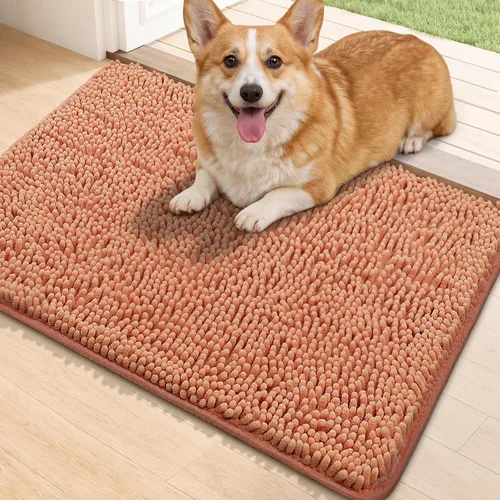 Miniatura 20 de Bcoimo Tapete súper absorbente para puerta de perro, 30 x 20 pulgadas, tapete antideslizante para patas fangosas, alfombras para mascotas para patas