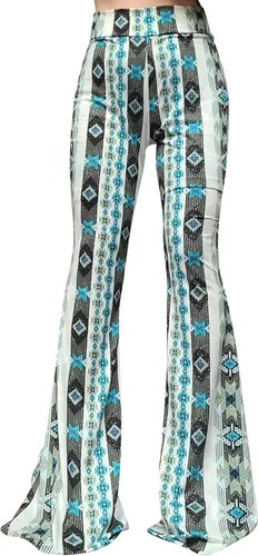 Miniatura 109 de ShopMyTrend - Pantalones de yoga largos con piernas anchas y acampanadas estilo palazzo, con cintura alta, para mujer