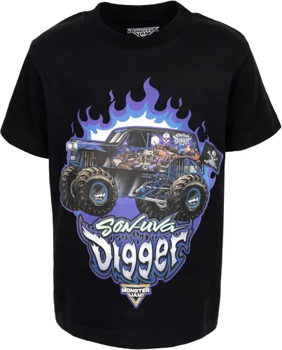 Miniatura 5 de Monster Jam El Toro Loco Zombie Maximum Destruction - Paquete de 4 camisetas gráficas para niños pequeños a grandes, Carbón, azul marino