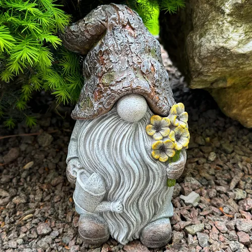 Miniatura 7 de Mood Lab Gnomo de jardín – Figura de gnomo de llave – Estatua de césped de 9.25 pulgadas – para decoración al aire libre o de la casa