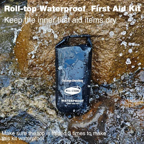 Miniatura 6 de Kit de Primeros Auxilios Impermeable con Tapa Enrollable para Barco, Kit de Emergencia con Contenidos Impermeables para Pesca, Kayak, Canotaje