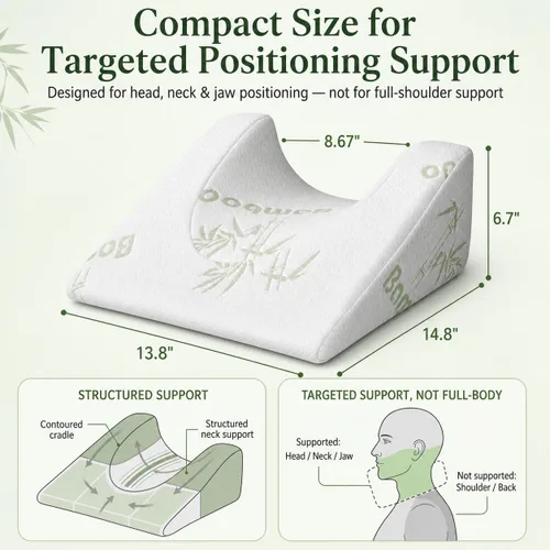 Miniatura 3 de Almohada de cuña para estiramiento facial y recuperación de rinoplastia, soporte de posicionamiento compacto estructurado para cuello y mandíbula