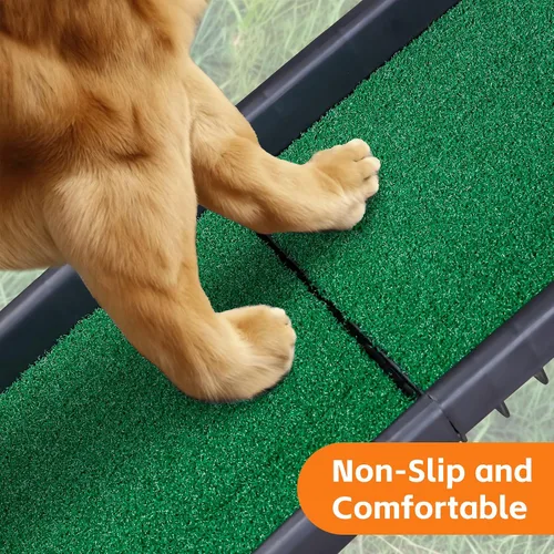 Miniatura 4 de Rampa plegable para perros para coche, camión, SUV de 61 pulgadas, rampa portátil para mascotas con acolchado de césped para perros grandes