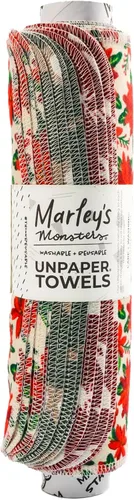 Marley's Monsters Toallas de temporada sin papel – Toallas reutilizables sin papel, algodón, sin árboles (rollo de 12 unidades) (hogar para las