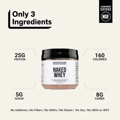 Miniatura 3 de Naked Whey - Proteína en polvo de suero de leche alimentada con pasto natural, chocolate orgánico y azúcar de coco, sin OMG, sin soja y sin gluten