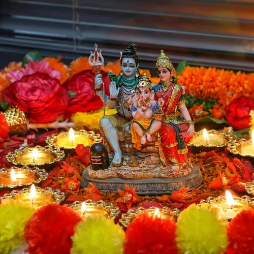 Miniatura 4 de Estatua de la familia de Dios Shiva de la India, de 6.1 pies de altura, ídolos hindúes Shiva, escultura familiar Ganesh Parvati Murti Moorti Pooja