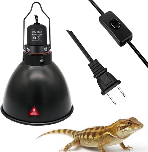 Miniatura 6 de Lámpara de reptil de cúpula profunda de 5.5 pulgadas de 100 W, lámpara de calor de reptiles de cúpula de 100 W con interruptores aptos