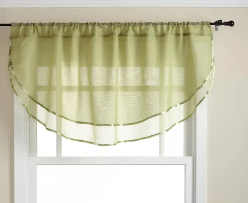 Miniatura 75 de Stylemaster Elegance Cenefa recta de gasa transparente, 60 x 14 pulgadas, color dorado