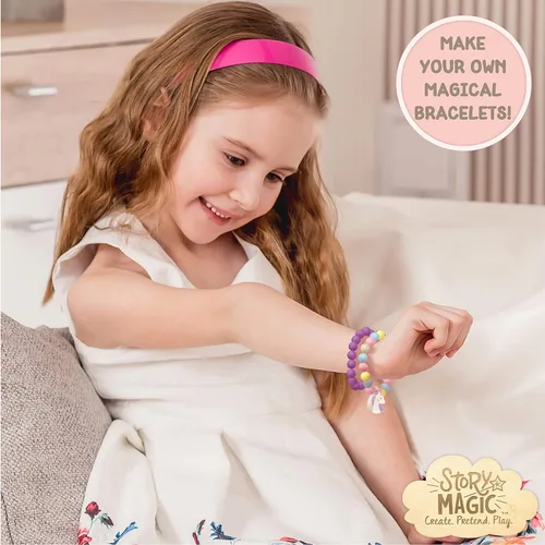 Miniatura 5 de Story Magic Horizon Group USA - Cuentas ABC de madera de alta calidad, hace más de 10 piezas de joyería, más de 350 cuentas de madera y dijes
