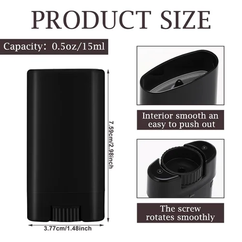 Miniatura 2 de Wesiti 100 recipientes de desodorante vacíos de plástico de 1/2 oz, desodorante de viaje de 0.5 fl oz, tubos de contenedores recargables, tubos