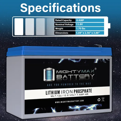 Miniatura 3 de Mighty Max Battery Batería de repuesto de litio de 12V 7AH compatible con Power Patrol SLA1079, SLA1270-2