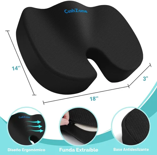 Miniatura 3 de Cojín de asiento para silla de oficina, cojín de espuma viscoelástica mejorada de gel refrescante para sentarse durante mucho tiempo, almohada