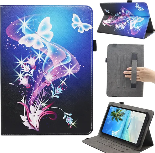 Miniatura 8 de Funda universal para tablet Android de 7 8 pulgadas, Dluggs soporte de visualización multiángulo con funda y correa de mano para tablet de 7.0-8.5