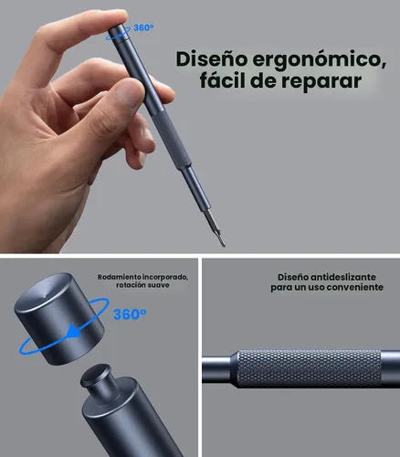 Miniatura 5 de AXTH Juego de destornilladores pequeño 25 en 1 de precisión, kit de herramientas de reparación mini magnético profesional para teléfono