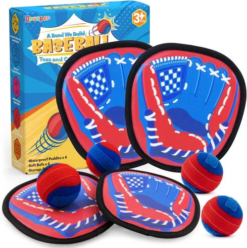 Miniatura 13 de Juego de pelota de lanzar y atrapar guantes de béisbol para niños pequeños, juegos exteriores para niños y familia, juguetes de playa y piscina