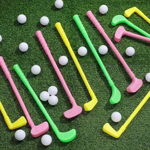 Miniatura 8 de Juego de 24 palos de golf de plástico para niños pequeños, regalos de fiesta de cumpleaños de golf, clubes y pelotas para niños, niños pequeños