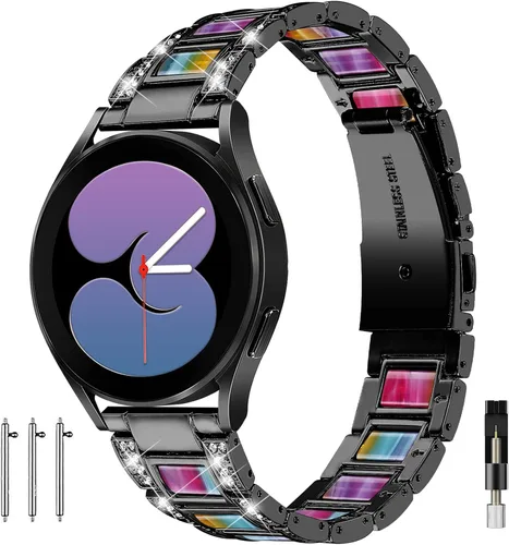 Miniatura 16 de NINKI Correa brillante compatible con Samsung Galaxy Watch 7/6/5/4 FE 1.575 in 1.732 in Classic 1.693 in 1.850 in/Classic 1.654 in 1.811 in/Active 2