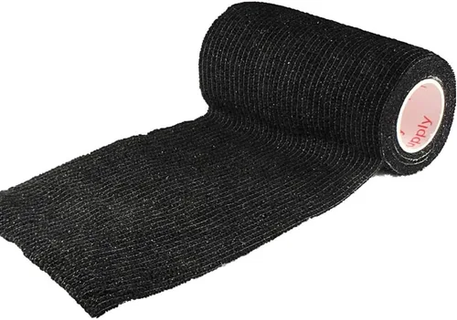 Miniatura 5 de Cinta adhesiva para veterinarios (negro) (paquete de 2) (4 pulgadas x 15 pies), autoadhesiva, adherente, cohesiva, flexible, autoadhesiva, rollo