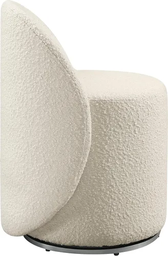 Miniatura 6 de OSP Home Furnishings - Silla de tocador Lystra giratoria de barril con tela de bouclé texturizada, crema