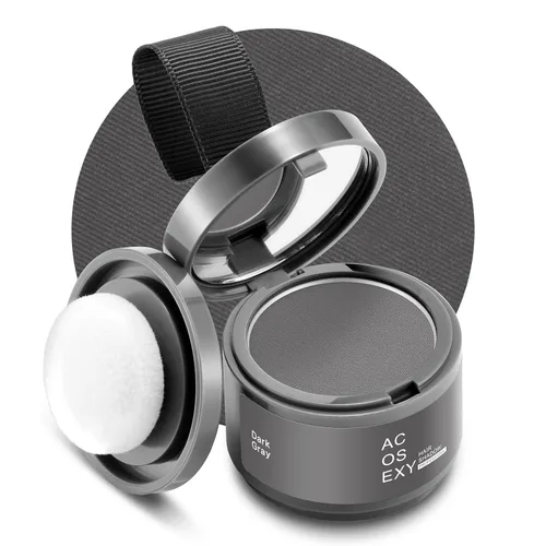 Miniatura 13 de Acosexy Polvo para cubrir las raíces del cabello y la barba, color marrón oscuro para cejas de mujer, cobertura de cabello gris para hombres, puntos
