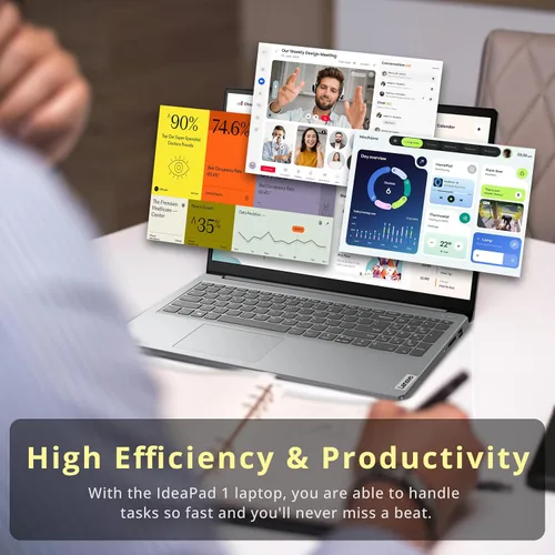 Miniatura 7 de Lenovo IdeaPad 1 - Laptop HD de 15.6 pulgadas, Intel Pentium Silver N6000, 4 GB de RAM, 288 GB de almacenamiento
