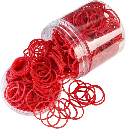 Miniatura 5 de 500 bandas de goma rojas de 1.5 pulgadas, bandas elásticas de goma de uso general, bandas elásticas resistentes para el hogar, oficina, escuela