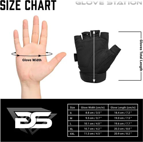 Miniatura 6 de Glove Station - Guantes tácticos de nudillos sin dedos para hombre - Guantes de motocicleta para tiro táctico, Airsoft, caza, trabajo policial