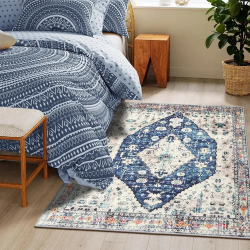 Miniatura 97 de Lahome Alfombra Bohemia Tribal Lavable de 3 x 5, Alfombras Antideslizantes para Entrada, Dormitorio, Sala de Estar, Vintage, Ultra Suave, No