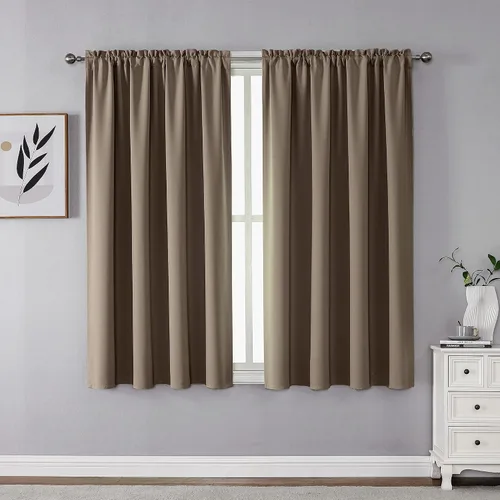 Miniatura 28 de CUCRAF Cortinas opacas de 45 pulgadas de largo, juego de 2 paneles para dormitorio, bolsillo para cortinero, cortinas de oscurecimiento