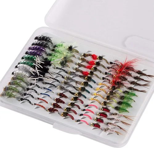 Miniatura 10 de BASSDASH Fly Fishing Flies Kit Fly Assortment Trout Bass Fishing with Fly Box with Dry/Wet Flies, Nymphs, Streamers, Popper