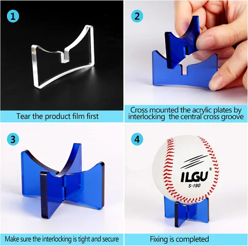 Miniatura 7 de Yes!Fresh Soportes de béisbol acrílicos para exhibición de recuerdos de bolas, exhibición de softbol, estante de exhibición de tenis