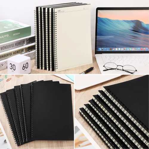 Miniatura 5 de Epakh Paquete de 6 cuadernos en espiral B5 a rayas, 70 hojas, 140 páginas, cuaderno encuadernado con alambre de 10.5 x 7.3 pulgadas, tapa dura, bloc