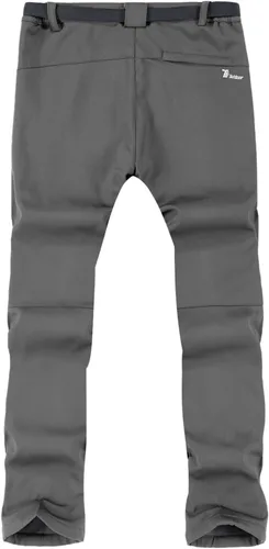 Miniatura 2 de TBMPOY - Pantalones de esquí de nieve impermeables con forro polar para hombre, para senderismo, montaña, revestimiento suave con cinturón