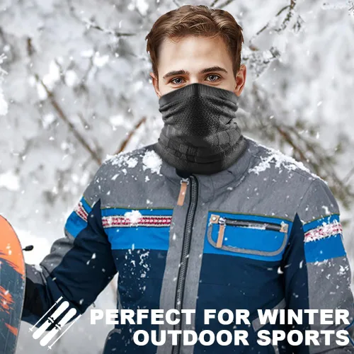 Miniatura 8 de WTACTFUL Calentador de Cuello de Invierno Polaina a Prueba de Viento Máscara Facial Pasamontañas Bandana para Esquí Snowboard Todo negro