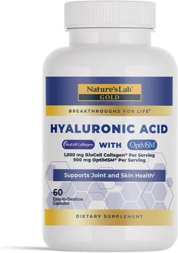 Miniatura 8 de Nature's Lab Ácido hialurónico con colágeno Biocell y MSM – hidratación de la piel, salud de las articulaciones, 120 cápsulas (suministro de 40 días)
