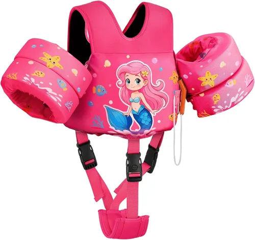 Miniatura 15 de MoKo - Chaleco de natación para niños pequeños de 6.8 a 25.4 kg, con alas de natación para charco, con correa para la entrepierna, alas de natación