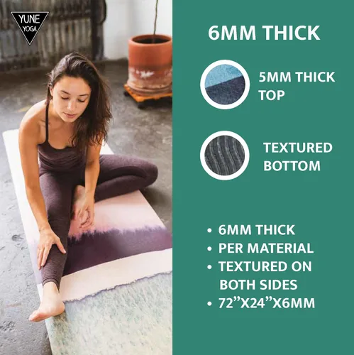 Miniatura 4 de Yune Yoga - La esterilla de yoga Tofino de 0.236 in - Alfombrilla de ejercicio y fitness multiusos de primera calidad, ecológica, extra gruesa