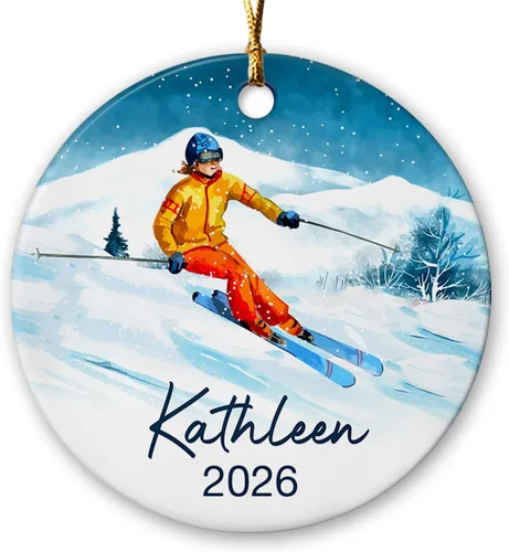 Miniatura 14 de Adorno de Navidad de bádminton 2024, adorno personalizado de jugador de bádminton con nombre y año, regalo personalizado de recuerdo de cerámica