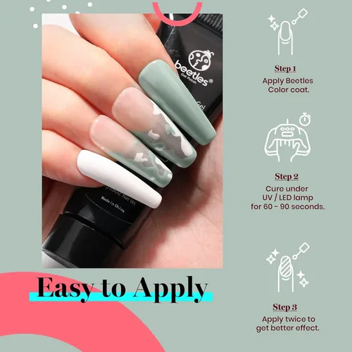 Miniatura 276 de Beetles - Esmalte de uñas de gel rosa claro, 0.5 fl oz, color rosa bebé, esmalte de gel que se absorbe con luz UV LED, arte de uñas de verano, salón