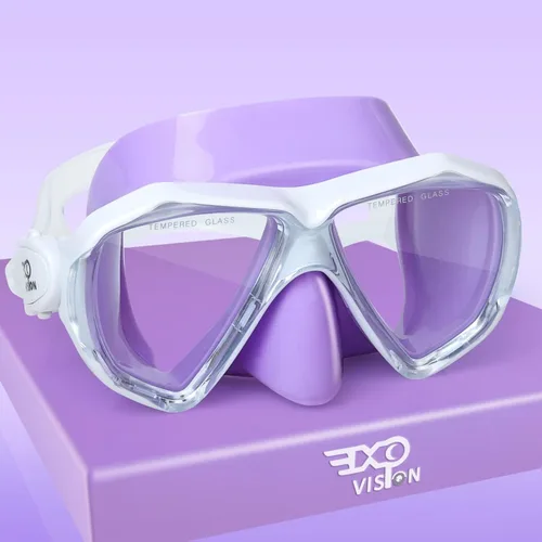 Miniatura 12 de Máscara de buceo para niños, máscara de natación antivaho de 180°, gafas de natación para niños de vidrio templado con cubierta para la nariz