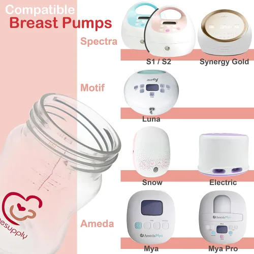 Miniatura 5 de Nenesupply Biberones de almacenamiento de leche materna de cuello ancho de 9 onzas, paquete de 4, biberones de extractor de leche para usar