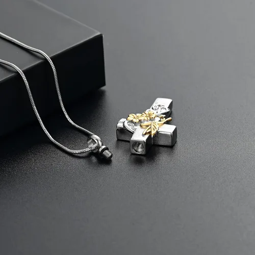 Miniatura 7 de Cross Hummingbird Urn Necklace for Ashes Flower Ashes Pendant Memorial Necklace Cremation Jewelry Ashes Keepsakes Necklace Gift for Loss of Loved