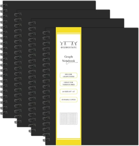 Miniatura 11 de Cuaderno de espiral rayado tamaño A4, diario grande de 8.5 x 11 pulgadas, paquete de 6 cuadernos de tapa dura de 0.276 in, 160 páginas, papel grueso